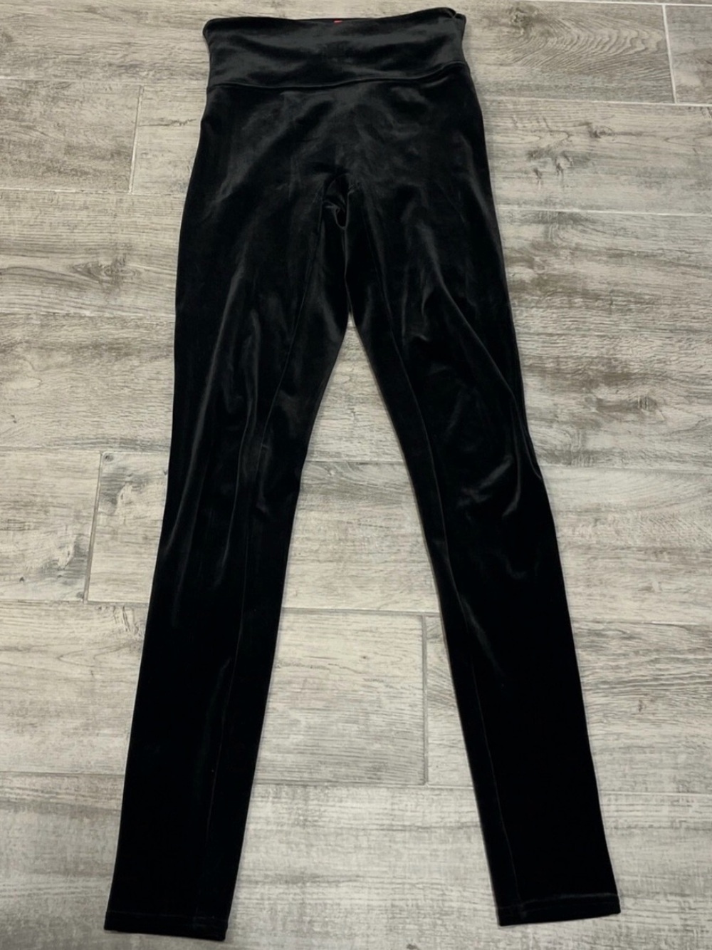 SPANX Black Velvet High-Waist Leggings